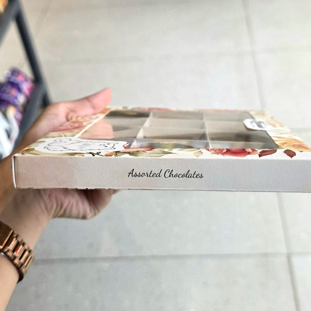 12 Cubes Assorted Chocolate Box (Floral) - Image 2